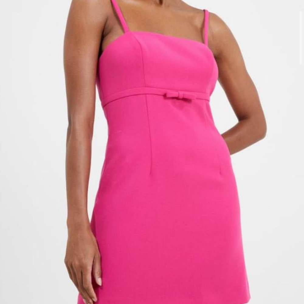 French Connection Pink Square Neck Mini Dress